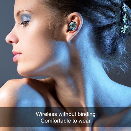 M7 TWS V5.0 Binaural Wireless Stereo Bluetooth Headset with Charging Case and Digital Display(Black)-garmade.com