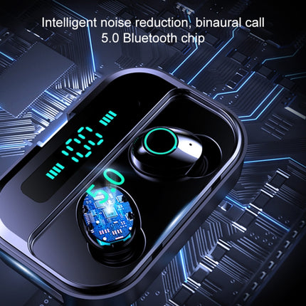 M7 TWS V5.0 Binaural Wireless Stereo Bluetooth Headset with Charging Case and Digital Display(White)-garmade.com