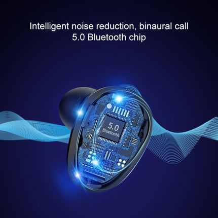 X7 TWS V5.0 Binaural Wireless Stereo Bluetooth Headset with Charging Case and Digital Display(White)-garmade.com