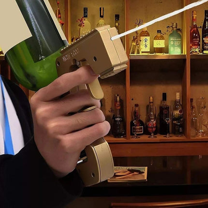 Zinc Alloy Bubbly Blaster Champagne Bottle Squirt Gun Bar Tool(Silver)-garmade.com
