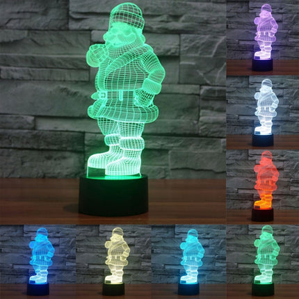 Santa Claus Style 3D Touch Switch Control LED Light , 7 Color Discoloration Creative Visual Stereo Lamp Desk Lamp Night Light-garmade.com