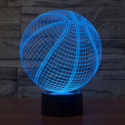Basketball Style 3D Touch Switch Control LED Light , 7 Color Discoloration Creative Visual Stereo Lamp Desk Lamp Night Light-garmade.com