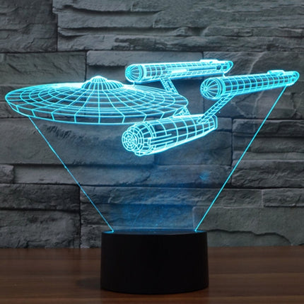 Star Trek Battleship Style 3D Touch Switch Control LED Light , 7 Color Discoloration Creative Visual Stereo Lamp Desk Lamp Night Light-garmade.com