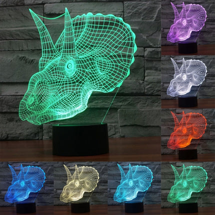 Dinosaur Style 3D Touch Switch Control LED Light , 7 Color Discoloration Creative Visual Stereo Lamp Desk Lamp Night Light-garmade.com