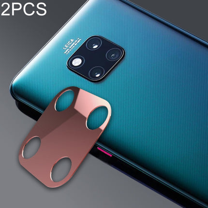 2 PCS 10D Full Coverage Mobile Phone Metal Rear Camera Lens Protection Ring Cover for Huawei Mate 20 Pro(Rose Gold)-garmade.com