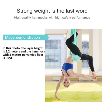 Household Handstand Elastic Stretching Rope Aerial Yoga Hammock Set(Dark Green)-garmade.com
