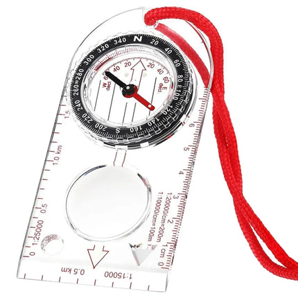 Nisa SD482 Outdoor Compass Map Scale with Magnifying Glass Multifunction-garmade.com