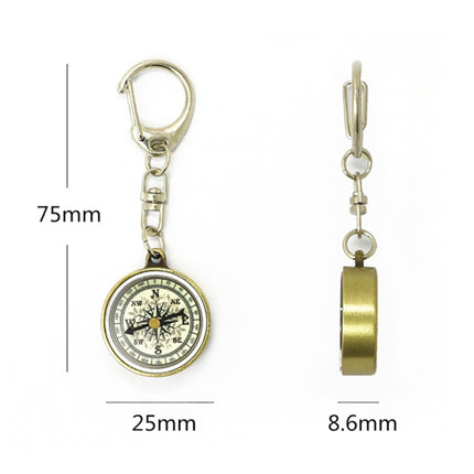 Nisa C25X Vintage Zinc Alloy Metal Compass with Keychain-garmade.com