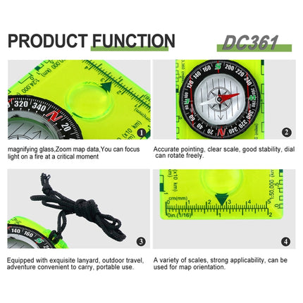 DC361 Outdoor Multifunctional Compass Map Scale-garmade.com