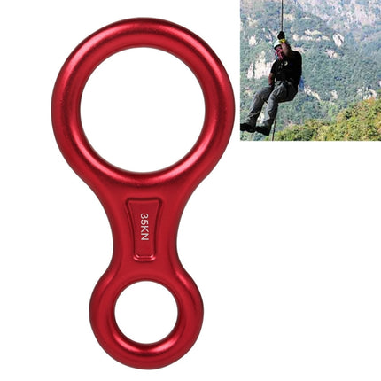 Climbing Rescue Figure 8 Descender Rappelling Gear Belay Device (Red)-garmade.com