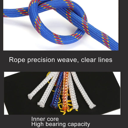 Climbing Auxiliary Rope Static Rope Safety Rescue Rope, Length: 20m Diameter: 10mm(Blue)-garmade.com