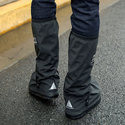 Outdoor High Tube Rainproof Snowproof Thickened Rain Shoes Size:XL(Transparent)-garmade.com