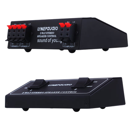 B811 Passive Speaker Switch 2 Channel Stereo Speaker Switch Distributor, 1 Input and 2 Output(Black)-garmade.com