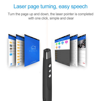 2.4GHz Wireless Laser PowerPoint Page Turning Pen Multimedia Wireless Presentation Projection Pen with USB Receiver, Remote Control Distance: 30m-garmade.com