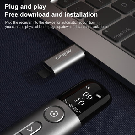ASiNG A9s Multifunctional PPT Page Turning Pen Wireless Presenter (Blue)-garmade.com
