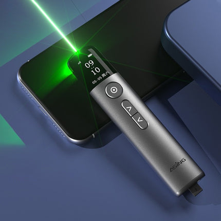 ASiNG A9 32GB Green Light Multifunctional PPT Touch Laser Page Turning Pen Wireless Presenter (Grey)-garmade.com