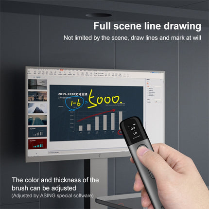 ASiNG A9 32GB Green Light Multifunctional PPT Touch Laser Page Turning Pen Wireless Presenter (Grey)-garmade.com