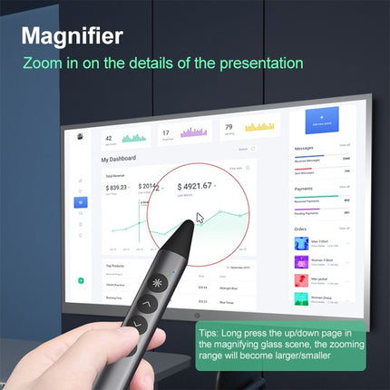 ASiNG A12 Digital Laser Touch Page Turning Pen Wireless Presenter-garmade.com
