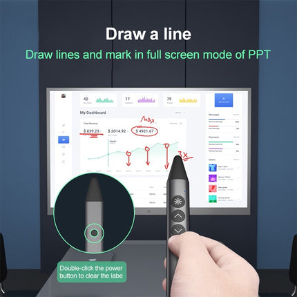 ASiNG A12 Digital Laser Touch Page Turning Pen Wireless Presenter-garmade.com