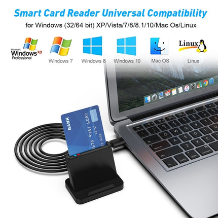 Rocketek SCR816 USB2.0 CAC / SIM / IC / ATM Smart Card Reader (Black)-garmade.com