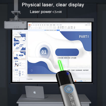 ASiNG A13 2 in 1 Green Light Page Turner Laser Projection Demo Remote Control-garmade.com