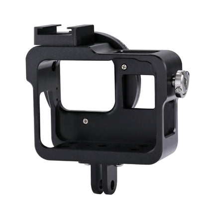 [US Warehouse] PULUZ Housing Shell CNC Aluminum Alloy Protective Cage with 52mm UV Lens for GoPro HERO(2018) /7 Black /6 /5(Black)-garmade.com