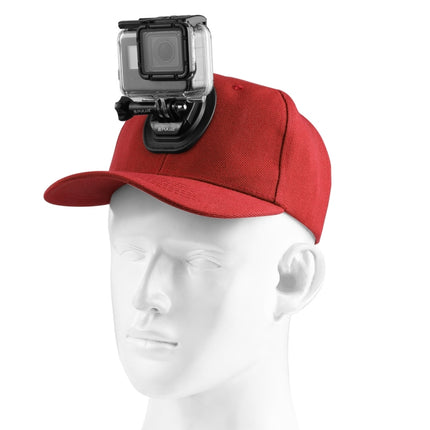 PULUZ Baseball Hat with J-Hook Buckle Mount & Screw for GoPro, DJI OSMO Action and Other Action Cameras(Red)-garmade.com