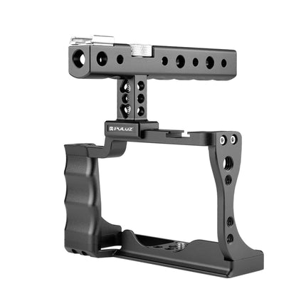 PULUZ Video Camera Cage Stabilizer with Handle for Canon EOS M50(Black)-garmade.com
