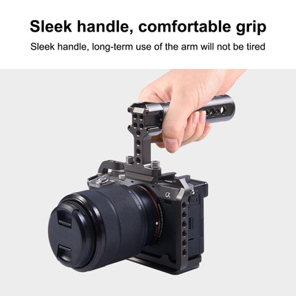 PULUZ Handheld Video Stabilizer Top Handle with 3 Cold Shoes Mount for Camera Cage (Bronze)-garmade.com