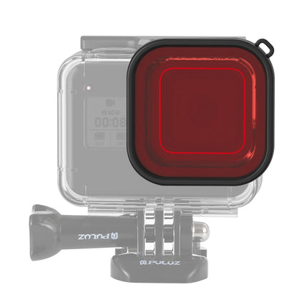 PULUZ Square Housing Diving Color Lens Filter for GoPro HERO8 Black(Red)-garmade.com