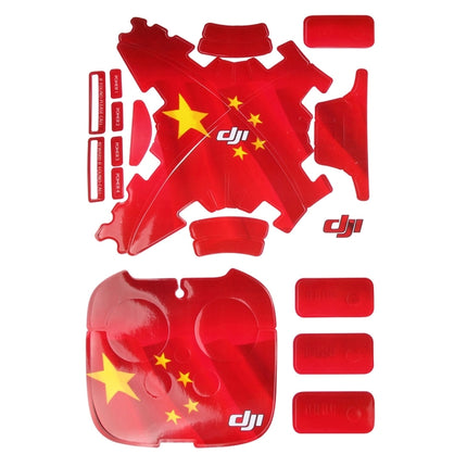 Chinese Flag Pattern 4D Imitation Carbon Fiber PVC Water Resistance Sticker Kit for DJI Phantom 3 Quadcopter & Remote Controller & Battery-garmade.com