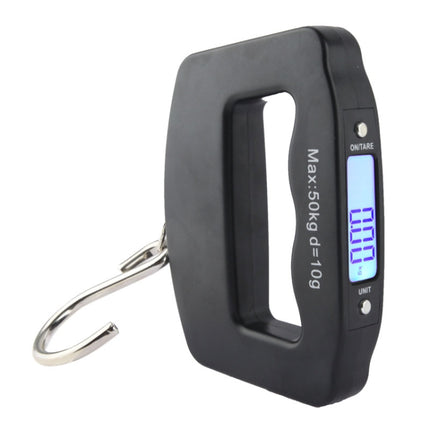 50kgx10g LCD Electronic Travel Luggage Hook Weight Scale(Black)-garmade.com