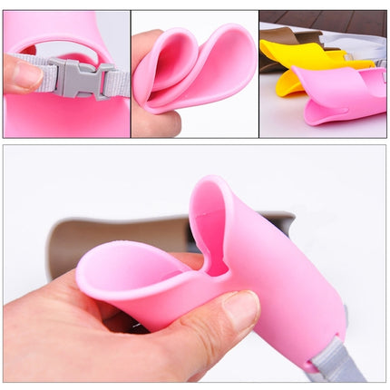 Cute Duck Mouth Shape Silicone Muzzle for Pet Dog, Size: S(Pink)-garmade.com