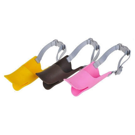 Cute Duck Mouth Shape Silicone Muzzle for Pet Dog, Size: L(Coffee)-garmade.com