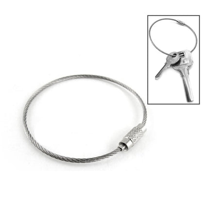 Outdoor Camping Multifunctional Steel Wire Rope Ring / Stainless Steel Wire Key Chain(Silver)-garmade.com