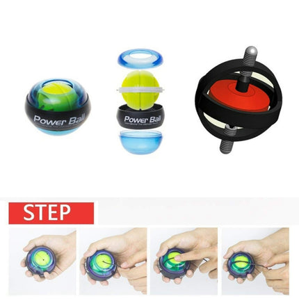 Gyroscopic Wrist Exercise Rotor Ball with LED Light for Fitness Ball(Blue)-garmade.com