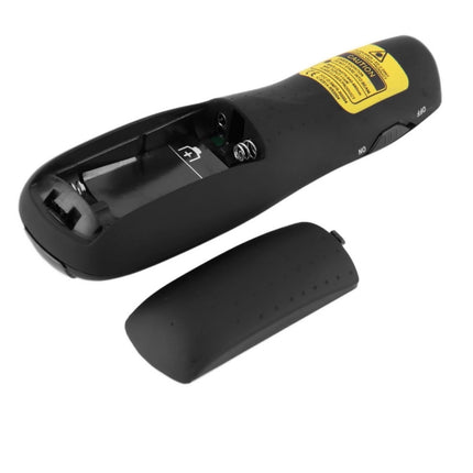 Multimedia Presenter with Laser Pointer & USB Receiver for Projector / PC / Laptop, Control Distance: 15m (R400)(Black)-garmade.com