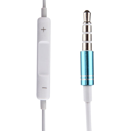 White Wire Body 3.5mm In-Ear Earphone with Line Control & Mic(Blue)-garmade.com