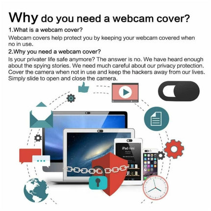 3 PCS Universal Ultra-thin Design WebCam Cover Shutter Slider Camera Cover, For Laptop, iPad, PC, Tablet, Cell Phones-garmade.com