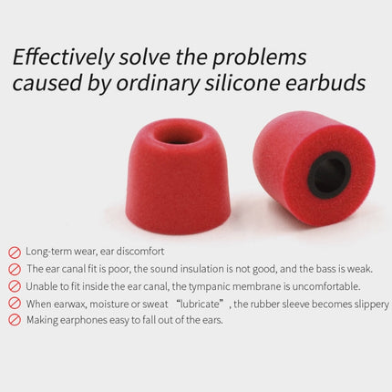 KZ 6 PCS Sound Insulation Noise Cancelling Memory Foam Earbuds Kit for All In-ear Earphone, Size: L & M & S(Red)-garmade.com