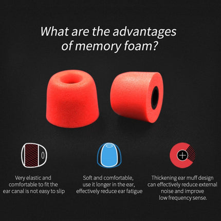 KZ 6 PCS Sound Insulation Noise Cancelling Memory Foam Earbuds Kit for All In-ear Earphone, Size: L & M & S(Red)-garmade.com