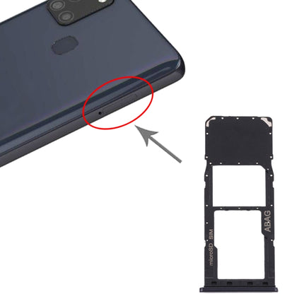 SIM Card Tray + Micro SD Card Tray for Samsung Galaxy A21s(Black)-garmade.com