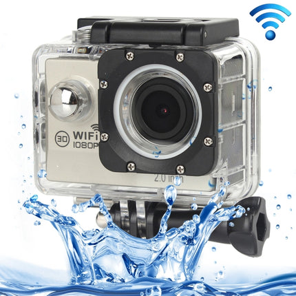 H16 1080P Portable WiFi Waterproof Sport Camera, 2.0 inch Screen, Generalplus 4248, 170 A+ Degrees Wide Angle Lens, Support TF Card(Silver)-garmade.com