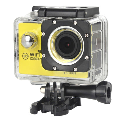 H16 1080P Portable WiFi Waterproof Sport Camera, 2.0 inch Screen, Generalplus 4248, 170 A+ Degrees Wide Angle Lens, Support TF Card(Yellow)-garmade.com