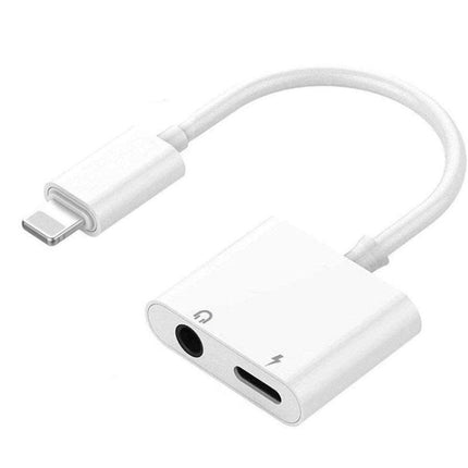 ZS-KL21804 2 in 1 8 Pin to 3.5mm Audio + 8 Pin Charging Interface, Earphone Adapter, Suitable for All IOS Systems-garmade.com