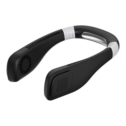 Hand Free Mini USB Neck Fan - Rechargeable Portable Headphone Design Wearable Neckband Fan, 3 Level Air Flow, 360 Degree Free Rotation Perfect for Sports, Office and Outdoor(Black)-garmade.com