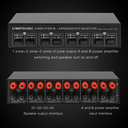 2-in 4-out Power Amplifier Speaker Switcher Splitter Comparator 300W Per Channel Without Loss Of Sound Quality-garmade.com