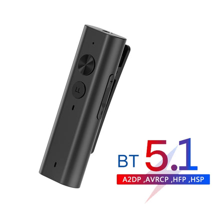 B55 Lavalier 5.1 Bluetooth Receiver Aux Wireless Audio Adapter Car Bluetooth Hands Free Call-garmade.com