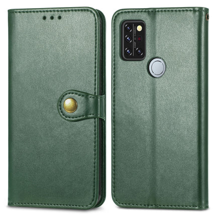 For UMIDIGI A9 Pro Solid Color Leather Buckle Phone Case with Lanyard & Photo Frame & Card Slot & Wallet & Stand Function(Green)-garmade.com