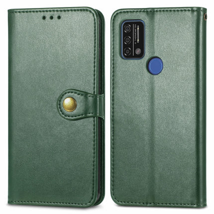 For UMIDIGI A9 Solid Color Leather Buckle Phone Case with Lanyard & Photo Frame & Card Slot & Wallet & Stand Function(Green)-garmade.com